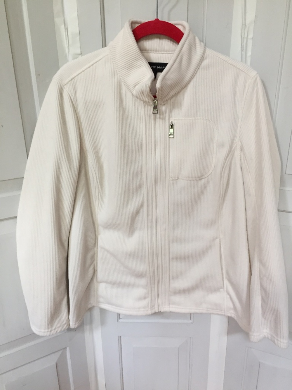 Andrew Marc Cream Long Sleeve Zip Front Jacket
